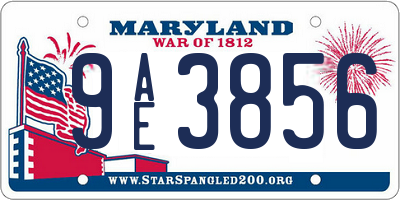 MD license plate 9AE3856
