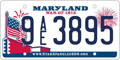 MD license plate 9AE3895