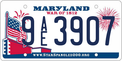 MD license plate 9AE3907