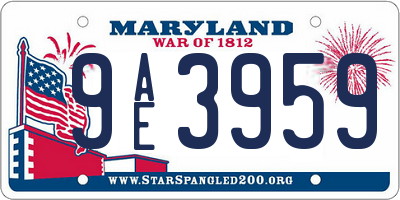MD license plate 9AE3959