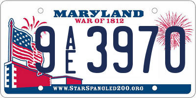 MD license plate 9AE3970