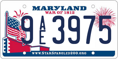 MD license plate 9AE3975