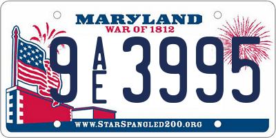 MD license plate 9AE3995