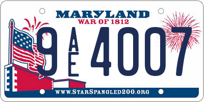 MD license plate 9AE4007
