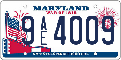 MD license plate 9AE4009