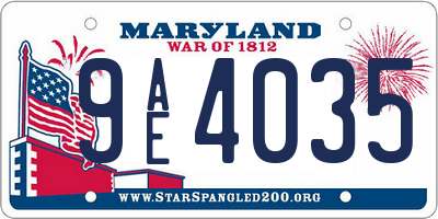 MD license plate 9AE4035