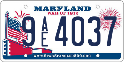 MD license plate 9AE4037