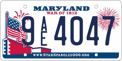 MD license plate 9AE4047