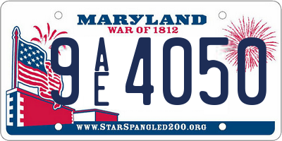 MD license plate 9AE4050