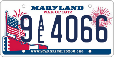 MD license plate 9AE4066