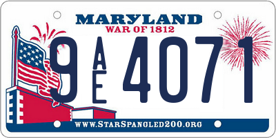 MD license plate 9AE4071