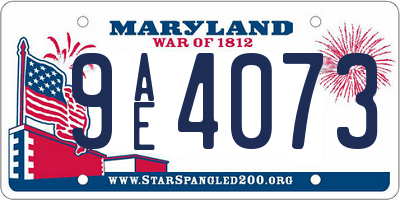 MD license plate 9AE4073