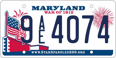 MD license plate 9AE4074