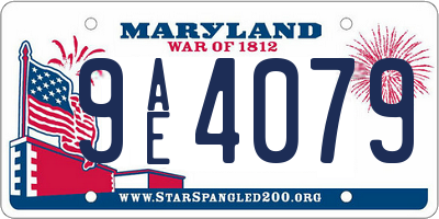 MD license plate 9AE4079