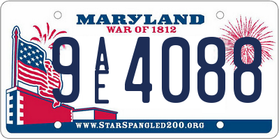 MD license plate 9AE4088