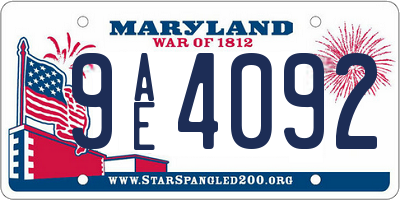 MD license plate 9AE4092
