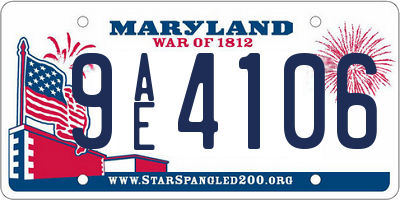 MD license plate 9AE4106