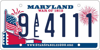 MD license plate 9AE4111