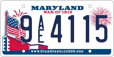 MD license plate 9AE4115