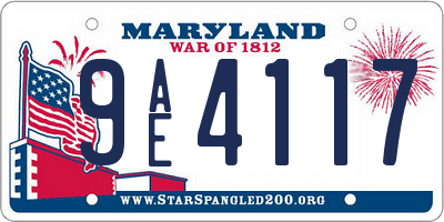 MD license plate 9AE4117