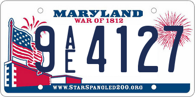 MD license plate 9AE4127