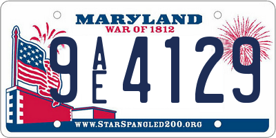 MD license plate 9AE4129