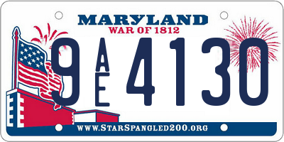 MD license plate 9AE4130