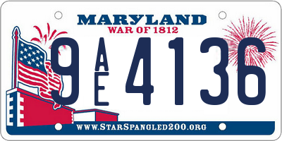 MD license plate 9AE4136