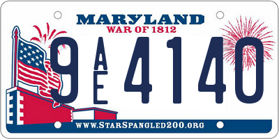 MD license plate 9AE4140