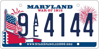 MD license plate 9AE4144