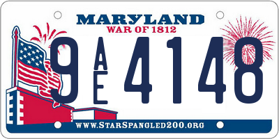 MD license plate 9AE4148