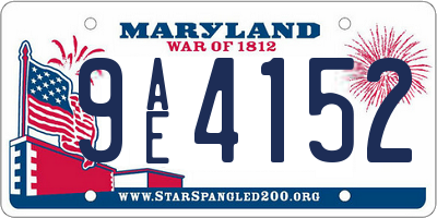 MD license plate 9AE4152