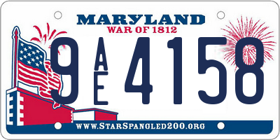 MD license plate 9AE4158
