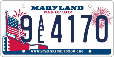 MD license plate 9AE4170