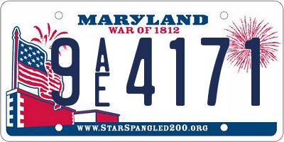 MD license plate 9AE4171