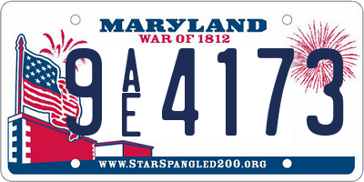 MD license plate 9AE4173