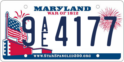 MD license plate 9AE4177