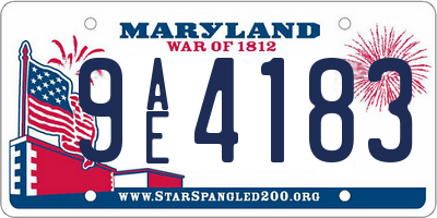 MD license plate 9AE4183