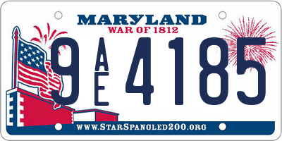 MD license plate 9AE4185