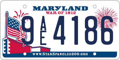 MD license plate 9AE4186