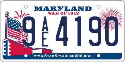 MD license plate 9AE4190