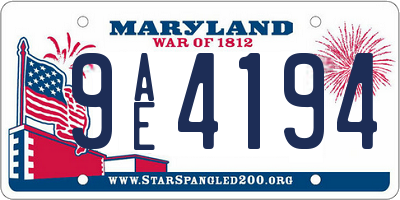 MD license plate 9AE4194