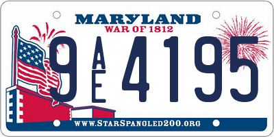 MD license plate 9AE4195