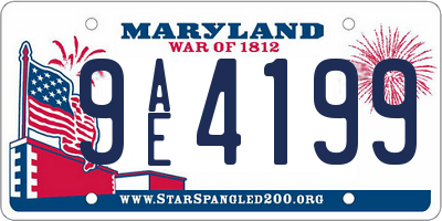 MD license plate 9AE4199