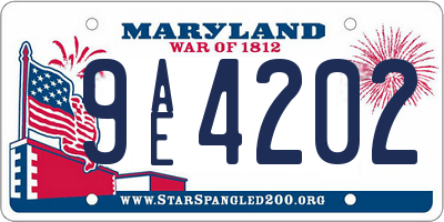 MD license plate 9AE4202
