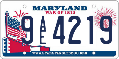 MD license plate 9AE4219
