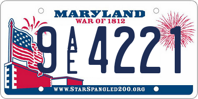 MD license plate 9AE4221