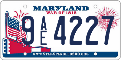 MD license plate 9AE4227