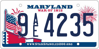 MD license plate 9AE4235