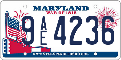 MD license plate 9AE4236